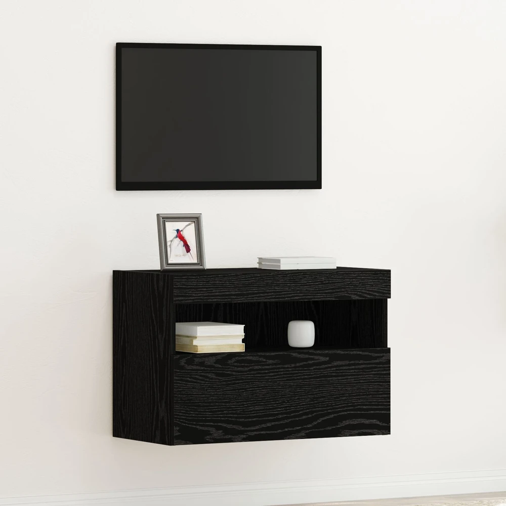 TV staliukas TV sieninė spintelė 60 x 30 x 40 cm juoda ąžuolo