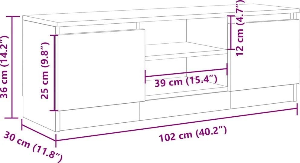 TV staliukas televizoriaus spintelė Artisan ąžuolas 102x30x36 cm