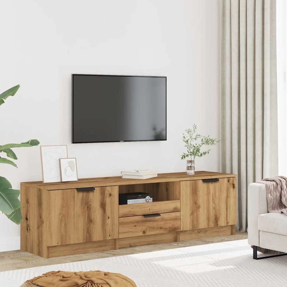TV staliukas TV spintelė, ąžuolo spalvos, 140x35x40cm, inžinerinė mediena
