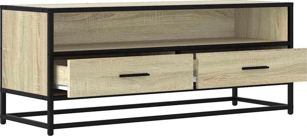 TV staliukas Televizoriaus spintelė, ąžuolo, 100x34,5x40cm, mediena/metalas