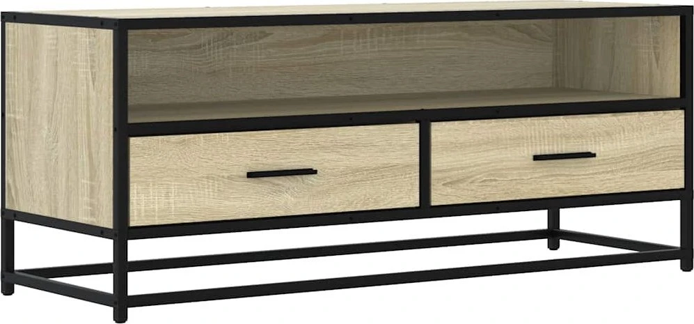 TV staliukas Televizoriaus spintelė, ąžuolo, 100x34,5x40cm, mediena/metalas