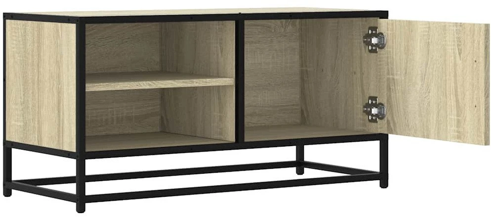TV staliukas Televizoriaus spintelė, ąžuolo, 80x34,5x40cm, mediena/metalas