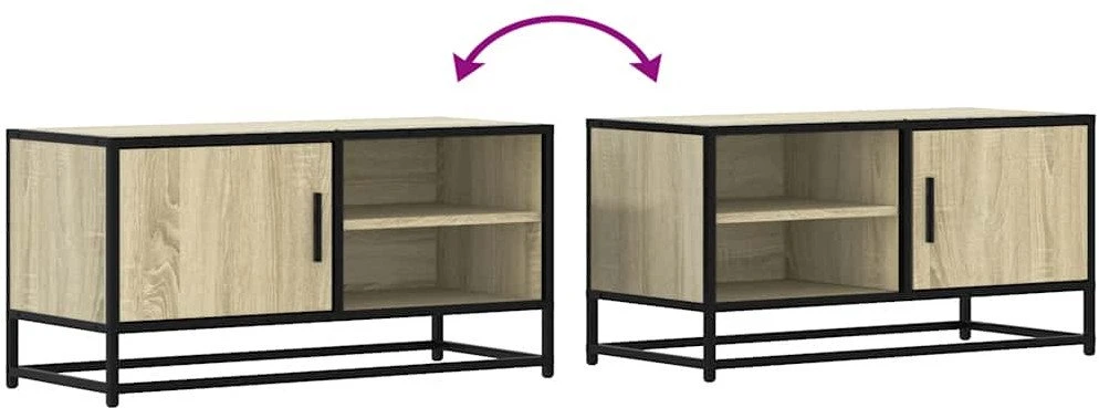 TV staliukas Televizoriaus spintelė, ąžuolo, 80x34,5x40cm, mediena/metalas