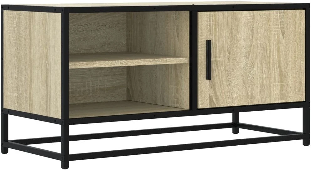 TV staliukas Televizoriaus spintelė, ąžuolo, 80x34,5x40cm, mediena/metalas