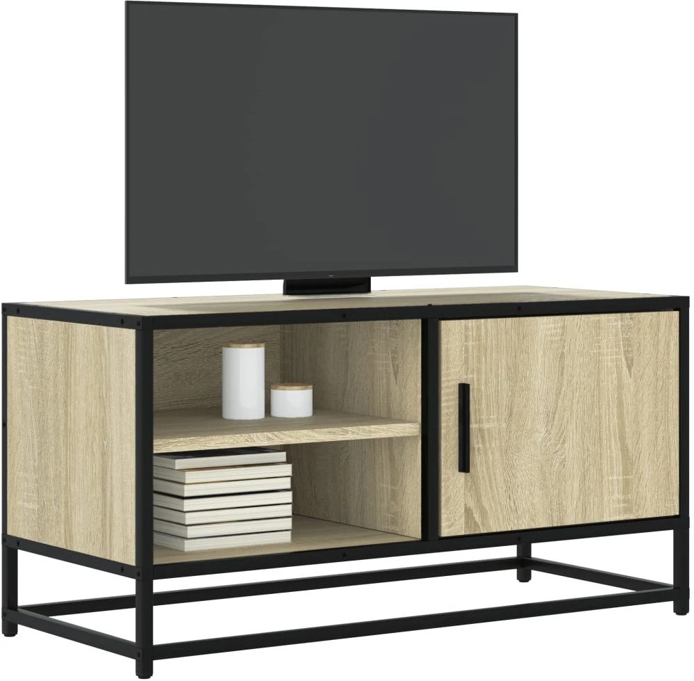TV staliukas Televizoriaus spintelė, ąžuolo, 80x34,5x40cm, mediena/metalas