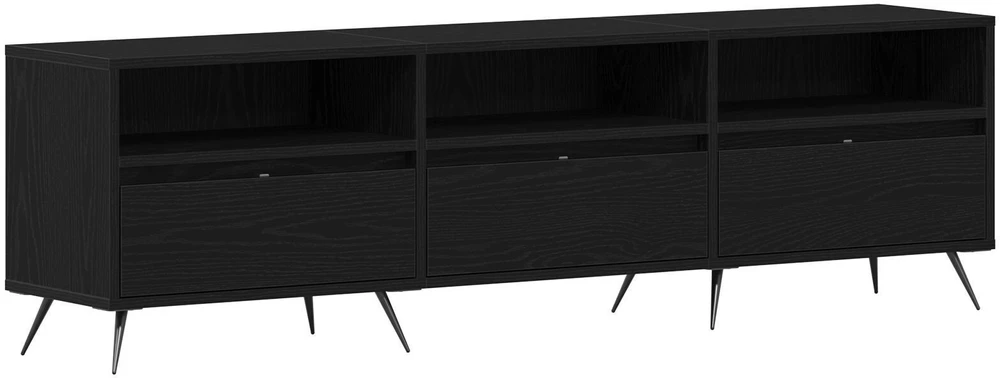 TV staliukas Televizoriaus spintelė 150 x 30 x 44,5 cm juoda ąžuolo