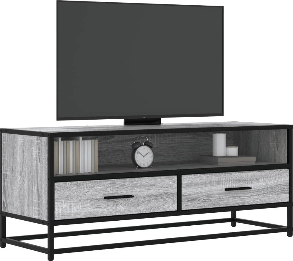 TV staliukas Televizoriaus spintelė, pilka, 100x34,5x40cm, mediena/metalas
