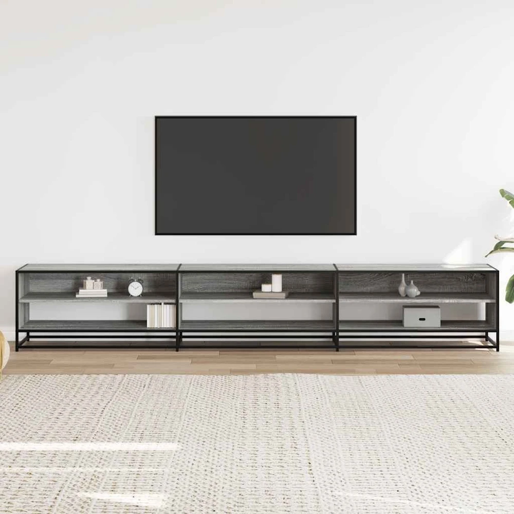 TV staliukas Televizoriaus spintelė, pilka ąžuolo, 270x40x46cm, mediena