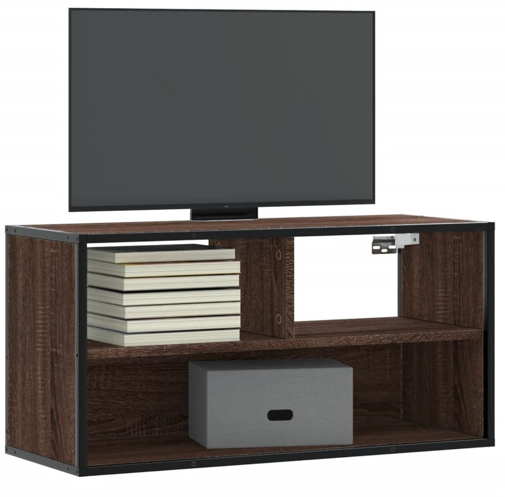 TV staliukas Televizoriaus spintelė, ruda, 80x31x39,5cm, mediena/metalas
