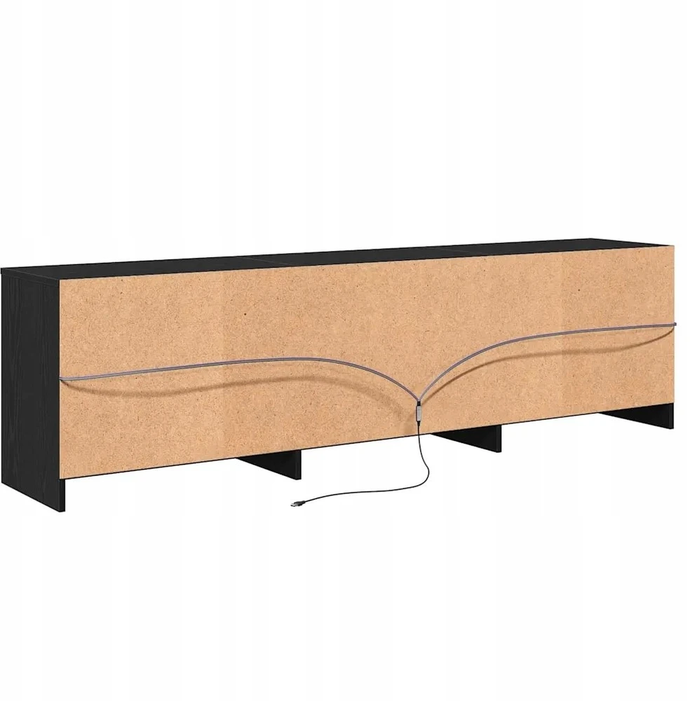 TV staliukas TV vienetai 180 x 34 x 50 cm Juodas ąžuolas Apdirbta mediena