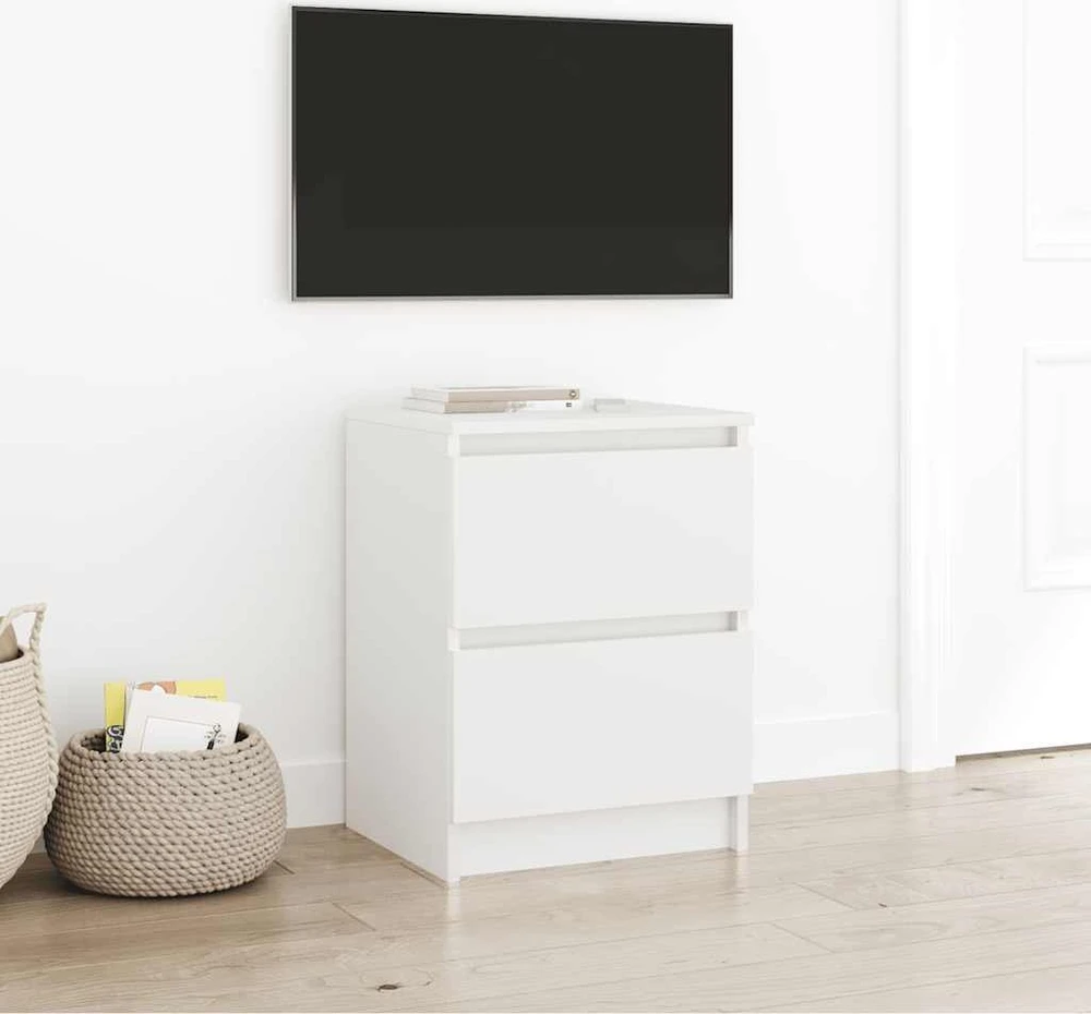 TV staliukas Televizoriaus spintelė, balta, 40x35x54 cm, apdirbta mediena