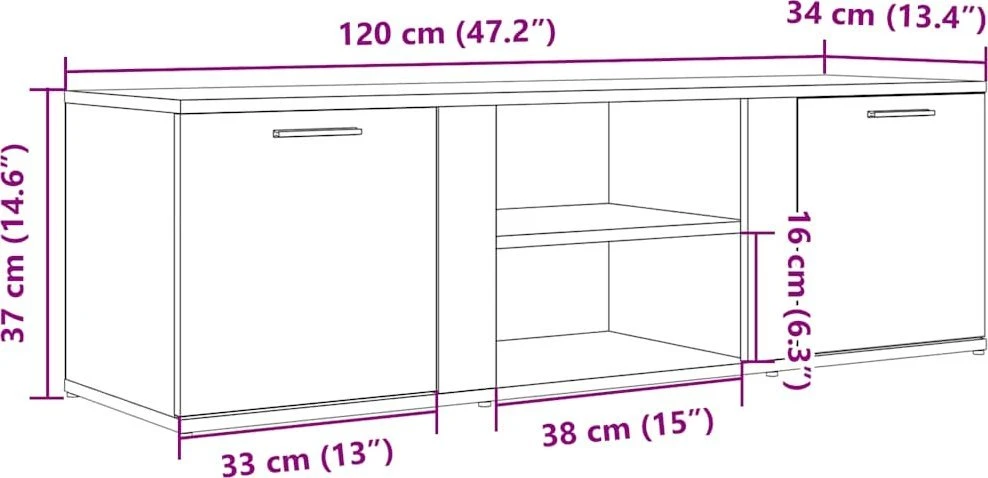 TV staliukas televizoriaus spintelė Artisan ąžuolas 120x34x37 cm