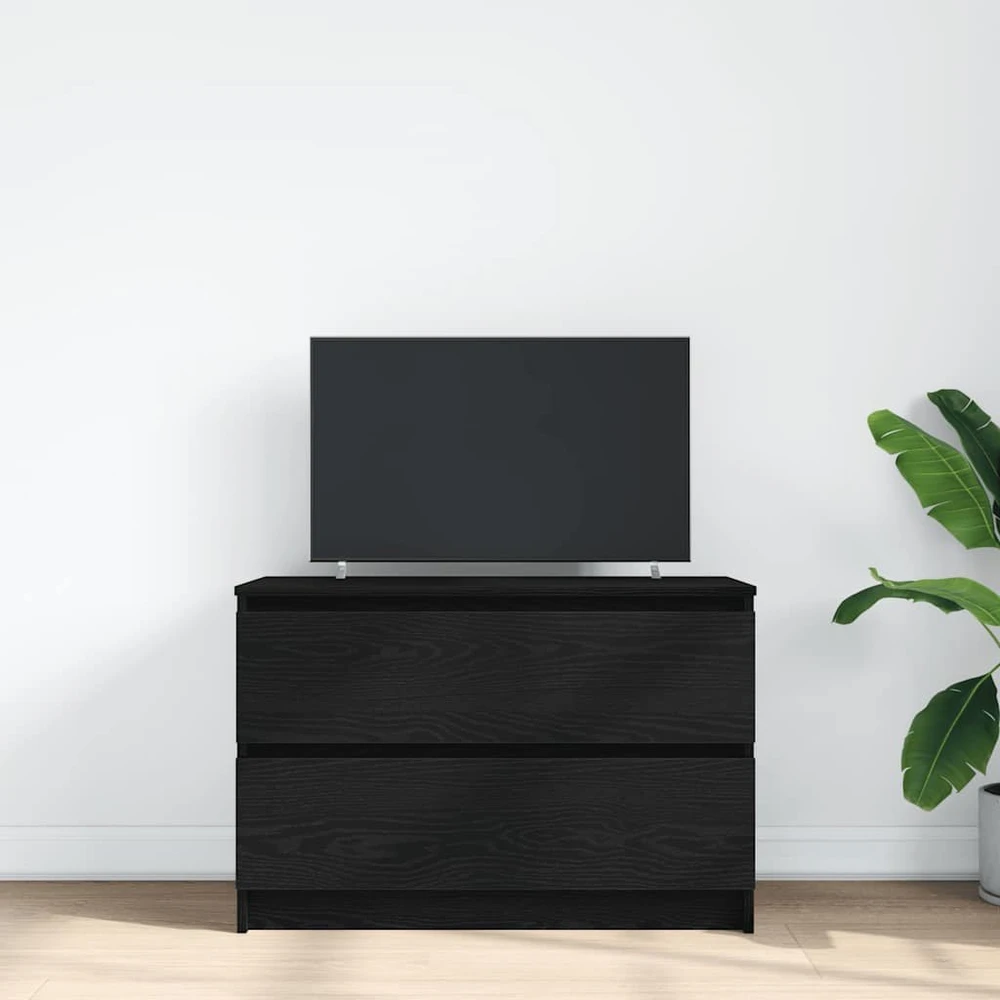 TV staliukas Televizoriaus spintelė, juodos spalvos, 80x35x54 cm, mediena