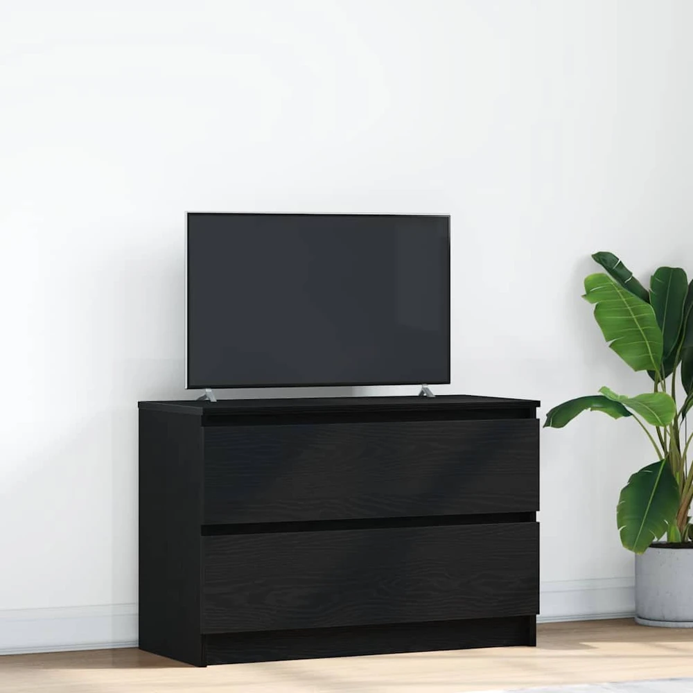 TV staliukas Televizoriaus spintelė, juodos spalvos, 80x35x54 cm, mediena