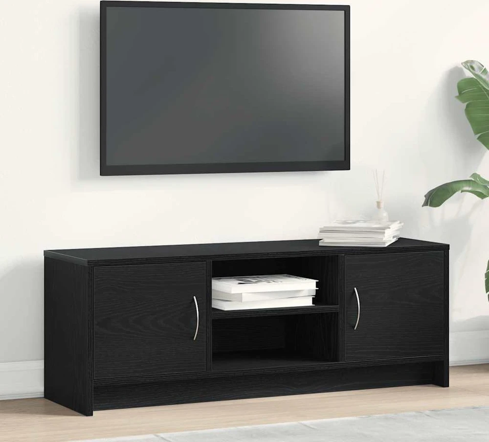 TV staliukas TV spintelė, juodo ąžuolo spalvos, 102x30x37,5 cm, inžinerinė mediena