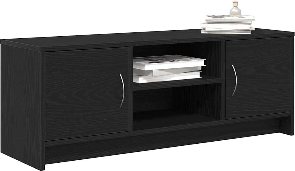 TV staliukas TV spintelė, juodo ąžuolo spalvos, 102x30x37,5 cm, inžinerinė mediena
