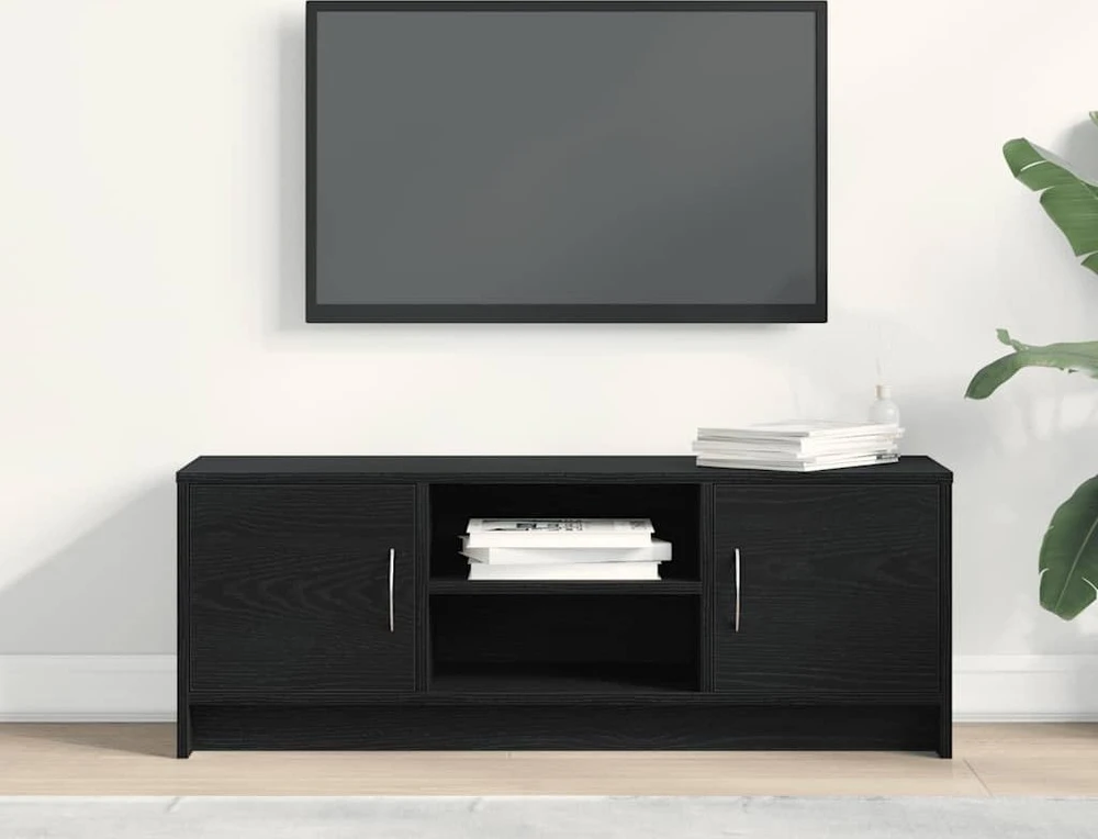 TV staliukas TV spintelė, juodo ąžuolo spalvos, 102x30x37,5 cm, inžinerinė mediena