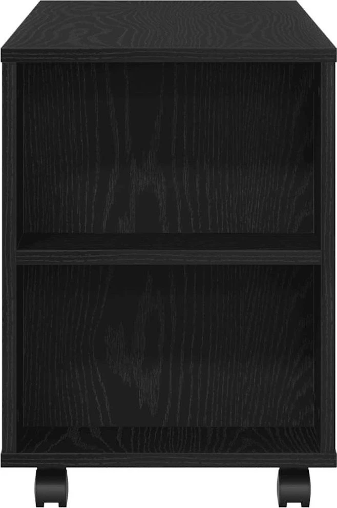 TV staliukas TV spintelė su ratukais, juodas ąžuolas, 102x34,5x43cm, mediena