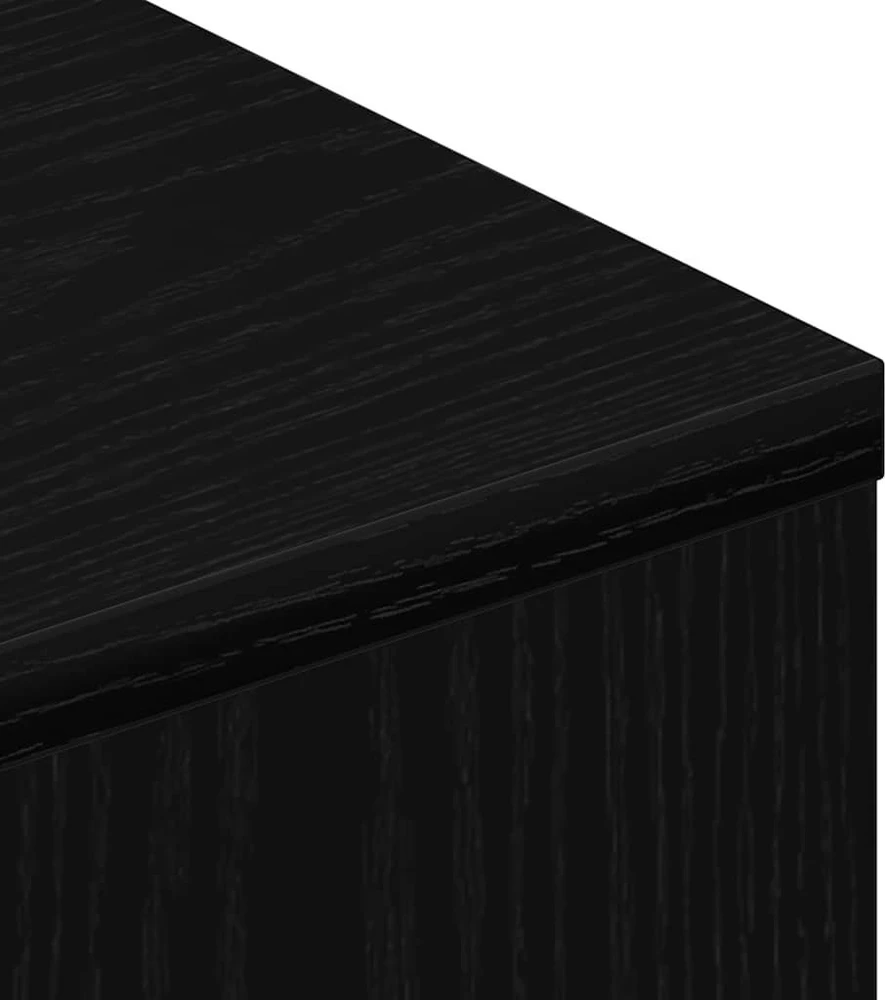 TV staliukas TV spintelė su ratukais, juodas ąžuolas, 102x34,5x43cm, mediena