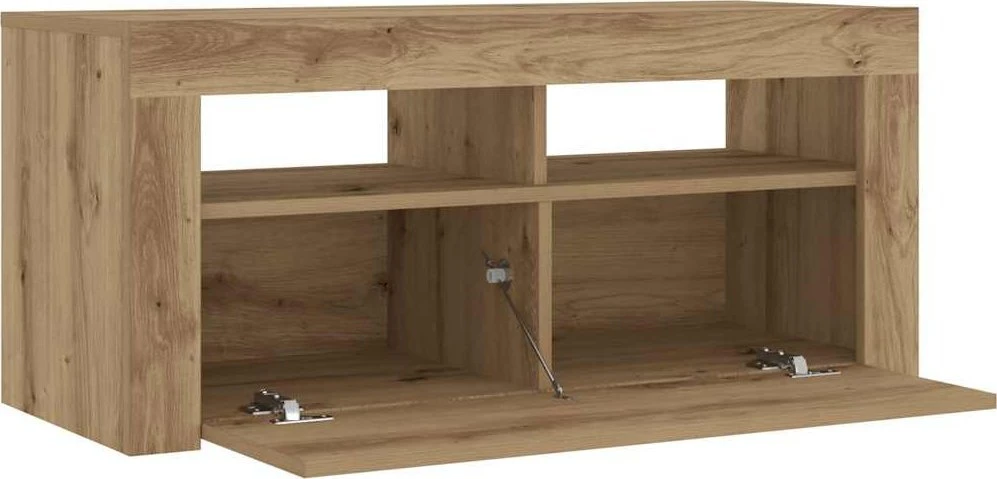 TV staliukas Televizoriaus spintelė su LED, artisano, 90x35x40cm, mediena