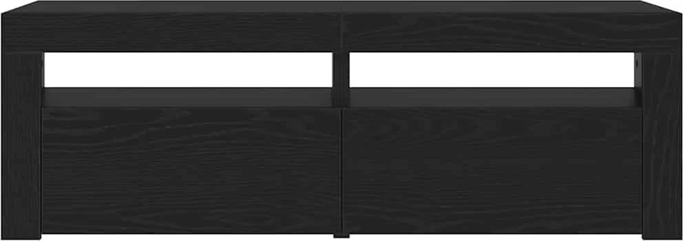 TV staliukas TV spintelė su LED lemputėmis, juodo ąžuolo spalvos, 120x35x40cm, inžinerinė mediena