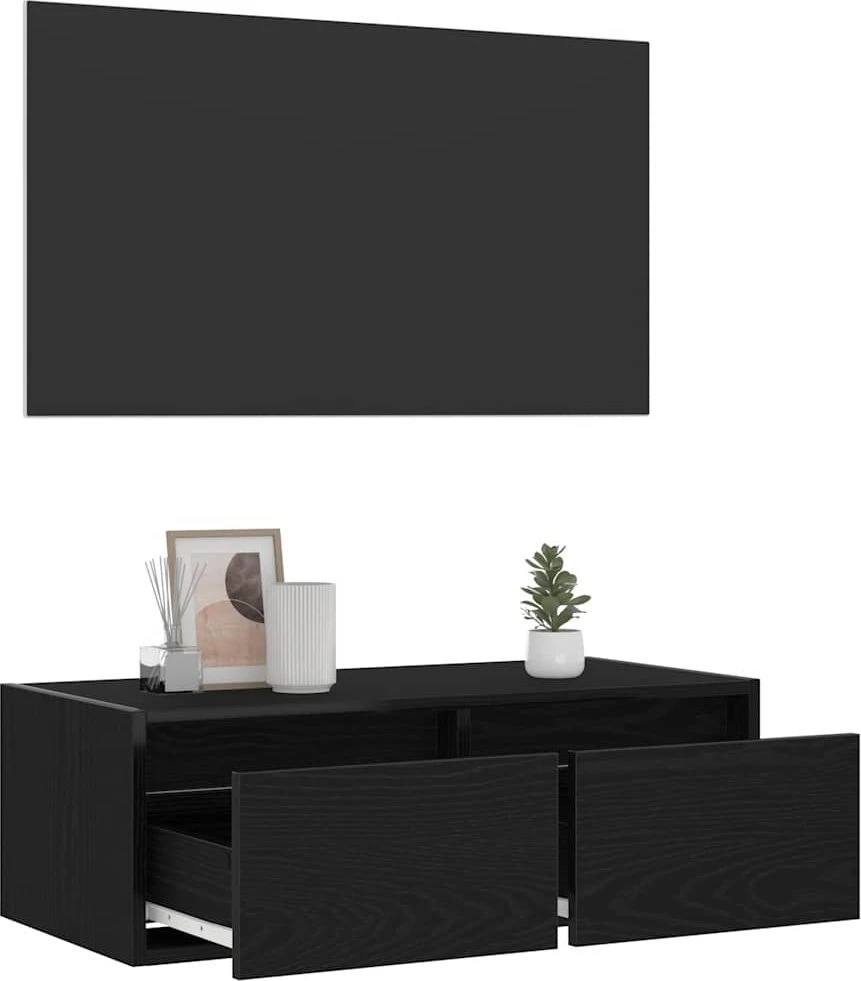 TV staliukas Televizoriaus spintelė su LED apšvietimu, 75x35,5x25 cm