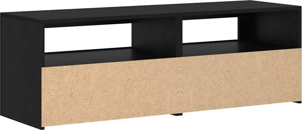 TV staliukas TV spintelė su LED lemputėmis, juodo ąžuolo spalvos, 120x35x40cm, inžinerinė mediena