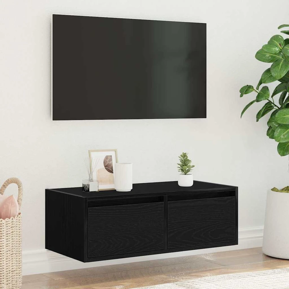 TV staliukas Televizoriaus spintelė su LED apšvietimu, 75x35,5x25 cm