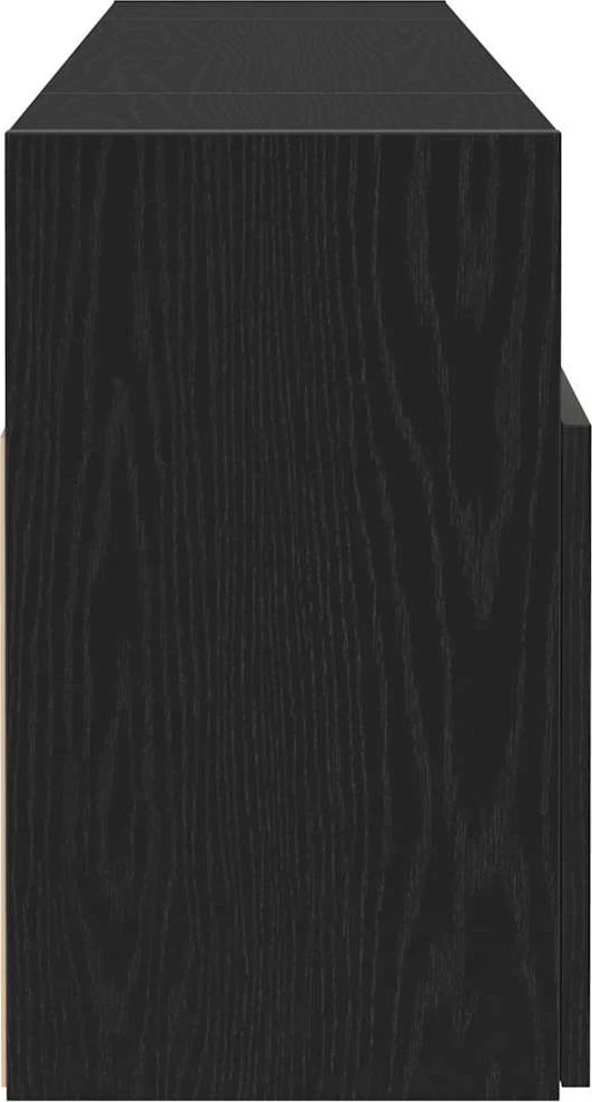 TV staliukas TV spintelė su LED lemputėmis, juodo ąžuolo spalvos, 120x30x50cm, inžinerinė mediena