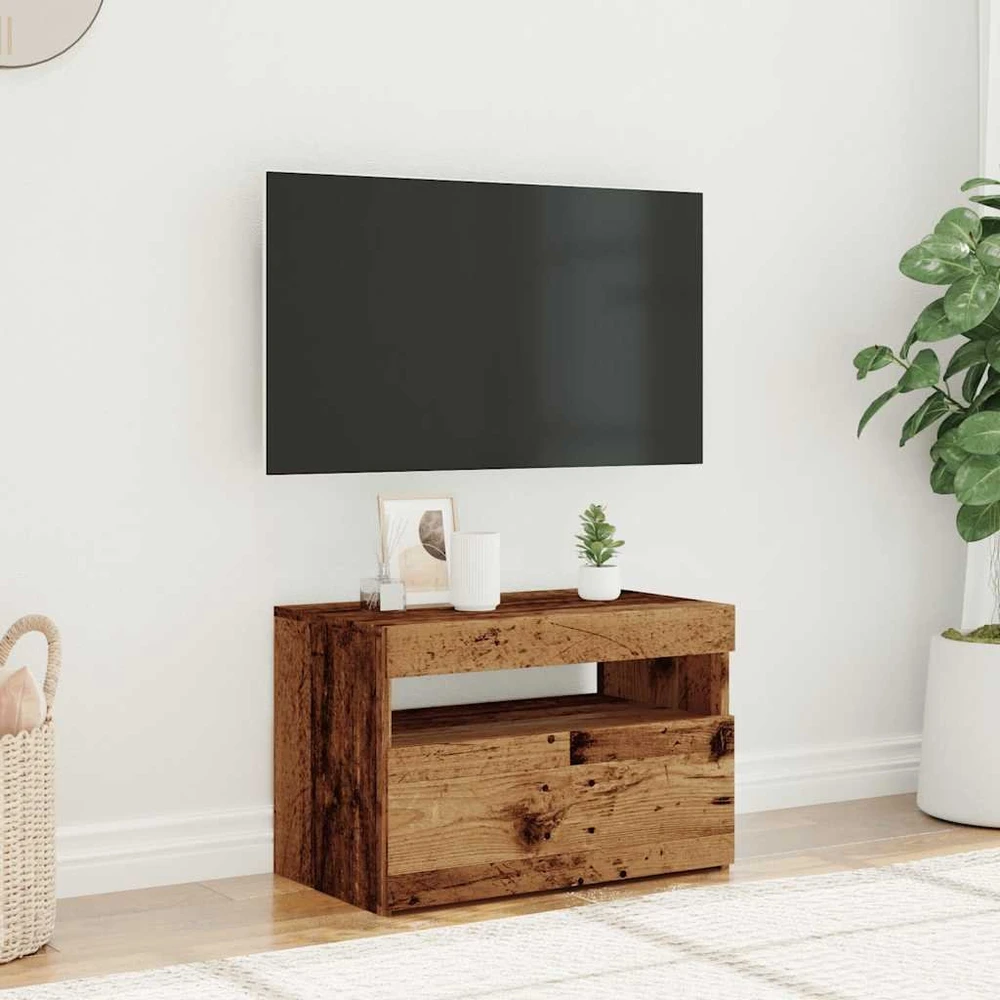 TV staliukas Televizoriaus spintelė su LED, medienos, 60x35x40cm, mediena