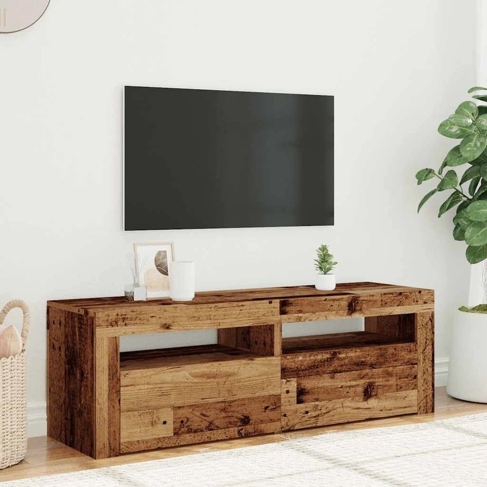 TV staliukas Televizoriaus spintelė su LED, medienos, 120x35x40cm, mediena