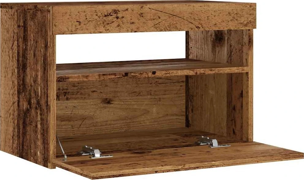 TV staliukas Televizoriaus spintelė su LED, medienos, 60x35x40cm, mediena