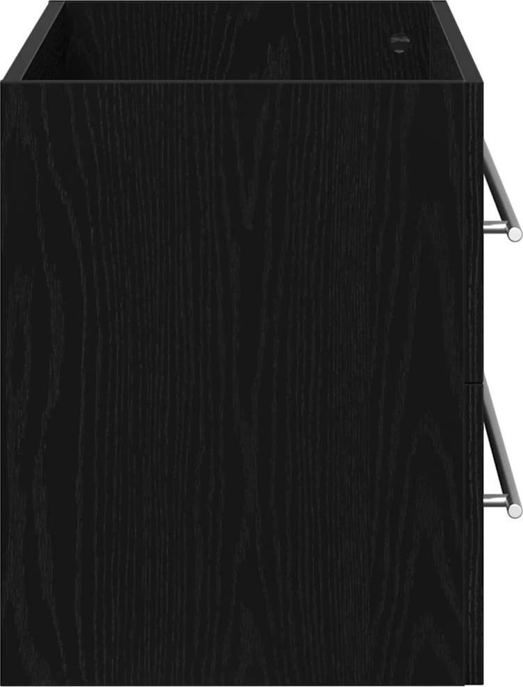 Vonios kambario spintelė, praustuvas, juodo ąžuolo spalvos, 100x38,5x48 cm, inžinerinė mediena