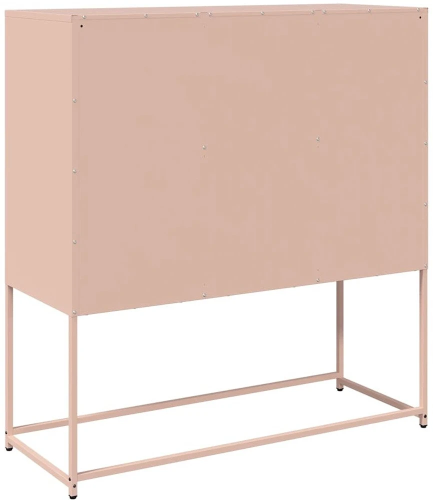 Šoninė spintelė, rožinės spalvos, 100,5x39x107cm, plienas