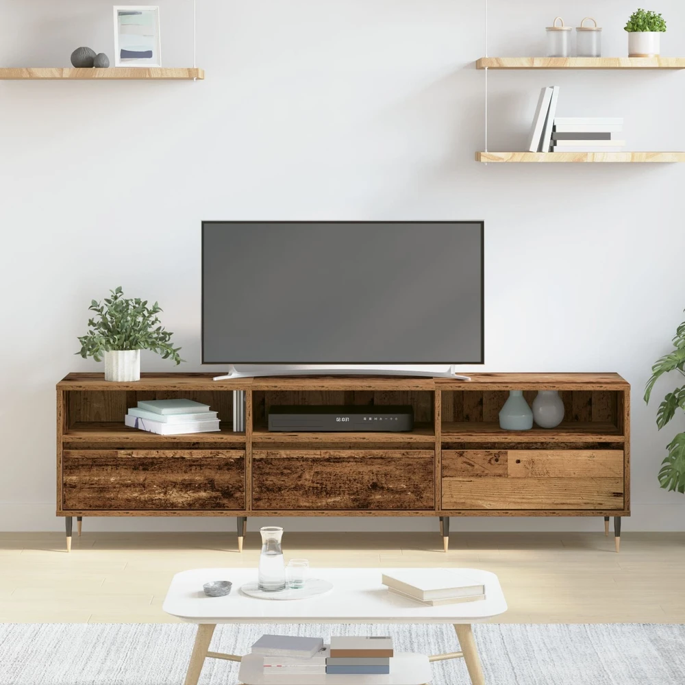 TV staliukas Televizoriaus spintelė 150 x 30 x 45 cm Senovinis medis