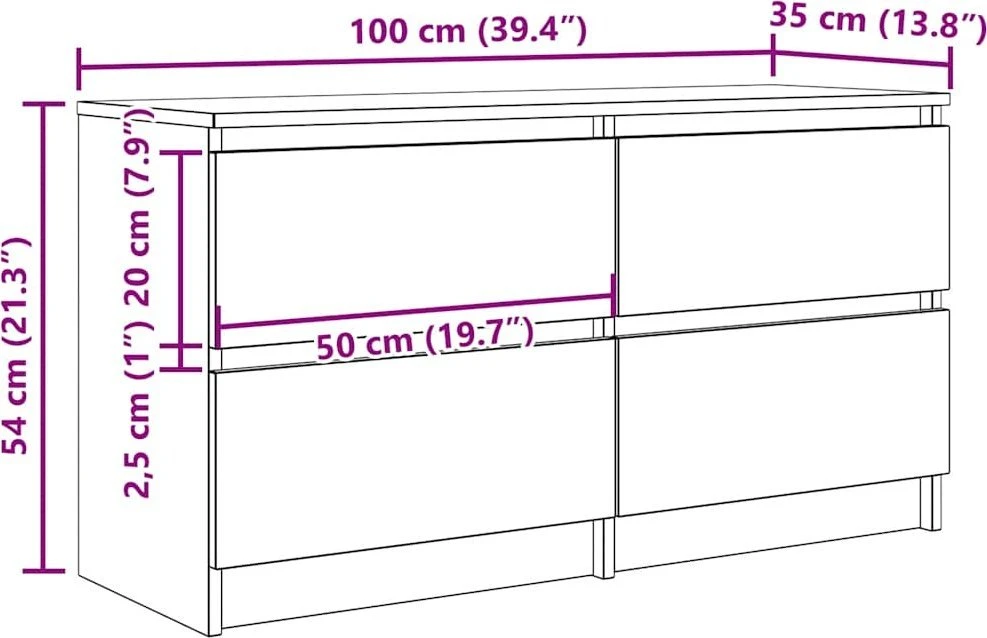 TV staliukas Televizoriaus spintelė, balta, 100x35x54 cm, apdirbta mediena