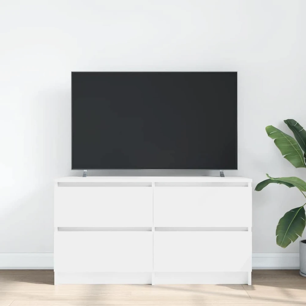 TV staliukas Televizoriaus spintelė, balta, 100x35x54 cm, apdirbta mediena