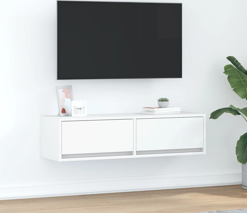 TV staliukas Televizoriaus spintelė 100 x 31 x 25,5 cm Balta
