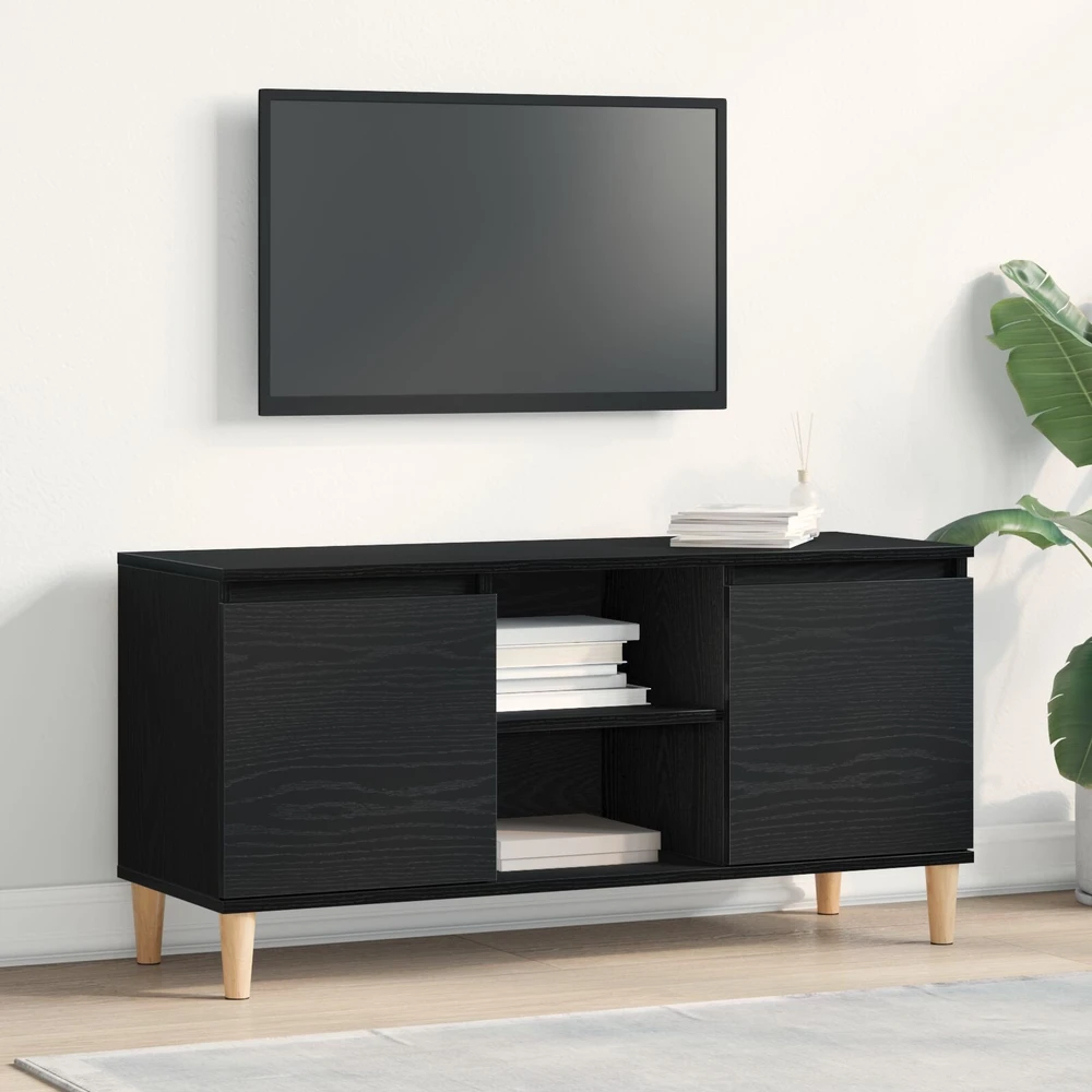 TV staliukas Televizoriaus spintelė 102 x 35 x 50 cm Juodas ąžuolas