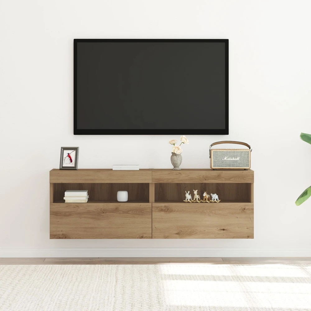 TV staliukas TV sieninė spintelė 2 vnt. artisano ąžuolo Apdirbta mediena