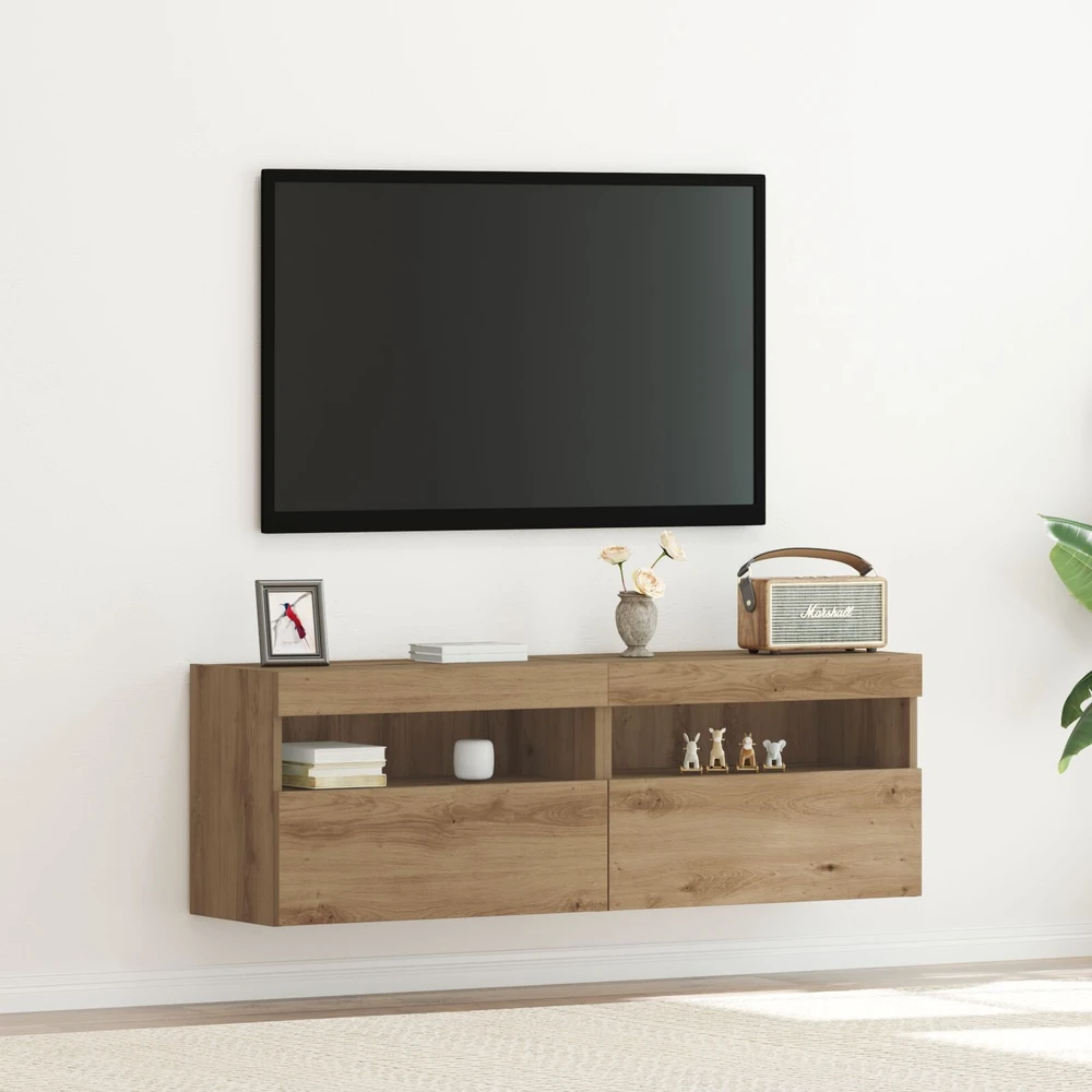 TV staliukas TV sieninė spintelė 2 vnt. artisano ąžuolo Apdirbta mediena
