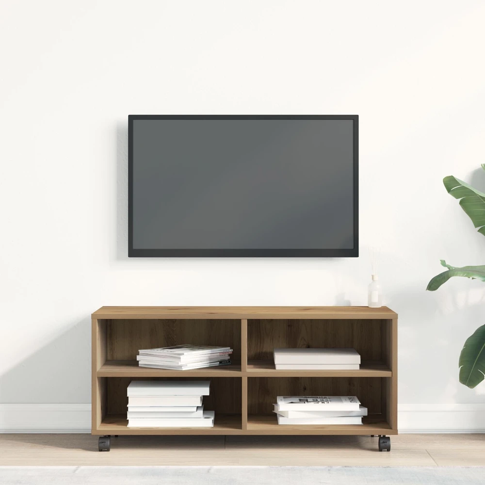 TV staliukas Televizoriaus spintelė 90 x 35 x 40.5 cm Ruda Apdirbta mediena