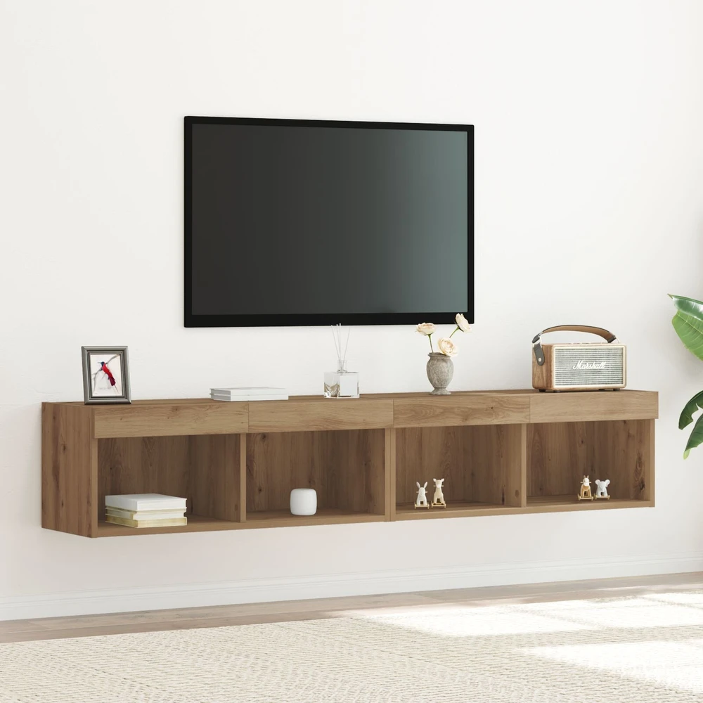 TV staliukas TV spintelių komplektas 2 vnt. Amatininkų ąžuolas