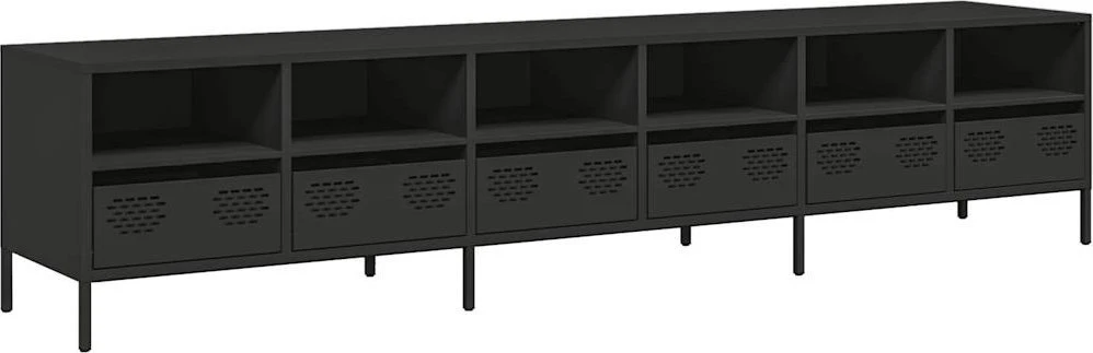 TV staliukas Televizoriaus spintelė, juodas, 202x39x43,5 cm, plienas