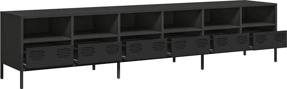 TV staliukas Televizoriaus spintelė, juodas, 202x39x43,5 cm, plienas