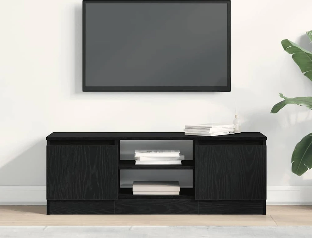 TV staliukas TV spintelė, juodo ąžuolo spalvos, 102x30x36 cm, inžinerinė mediena