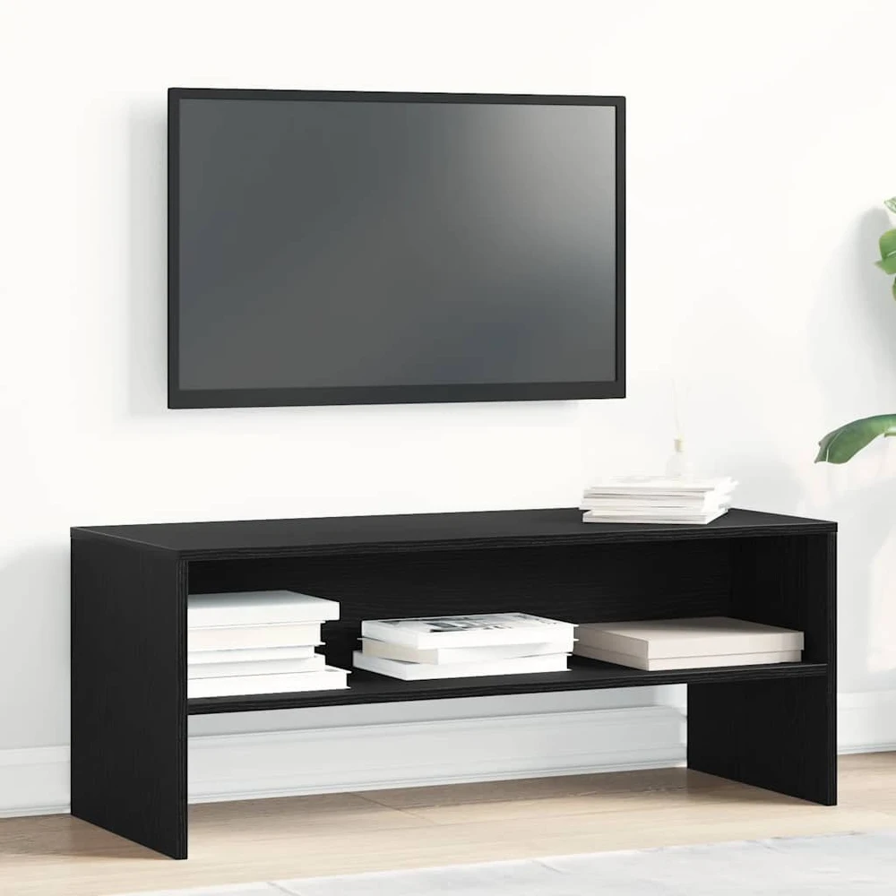 TV staliukas televizoriaus spintelė juodas ąžuolas 100x40x40 cm