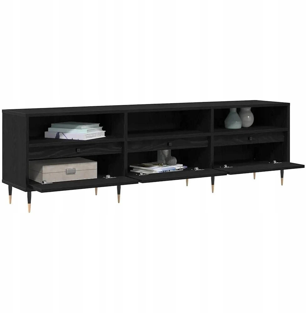 TV staliukas Televizoriaus spintelė 150 x 30 x 45 cm Juodas ąžuolas