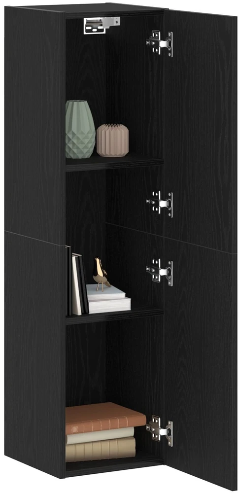 TV staliukas Sieninis televizoriaus stovas 30,5 x 30 x 110 cm Juodas ąžuolas