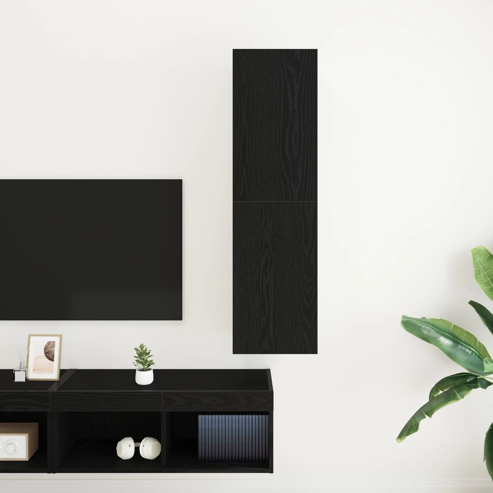 TV staliukas Sieninis televizoriaus stovas 30,5 x 30 x 110 cm Juodas ąžuolas